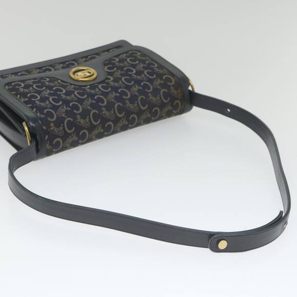 CELINE C Macadam Canvas Horse Carriage Shoulder Bag Navy - Picture 7 of 16